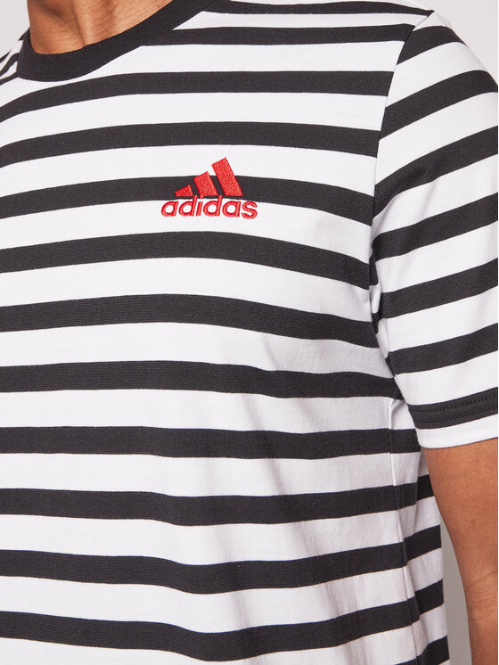 adidas T-Shirt Stripy GK9137 Černá Regular Fit | Modivo.cz