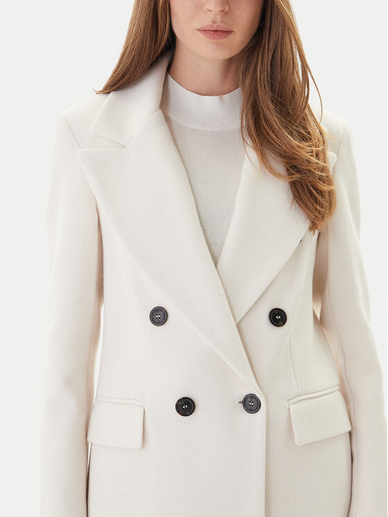 Maryley Maryley Cappotto di transizione 25IB807/01PA Écru Regular Fit