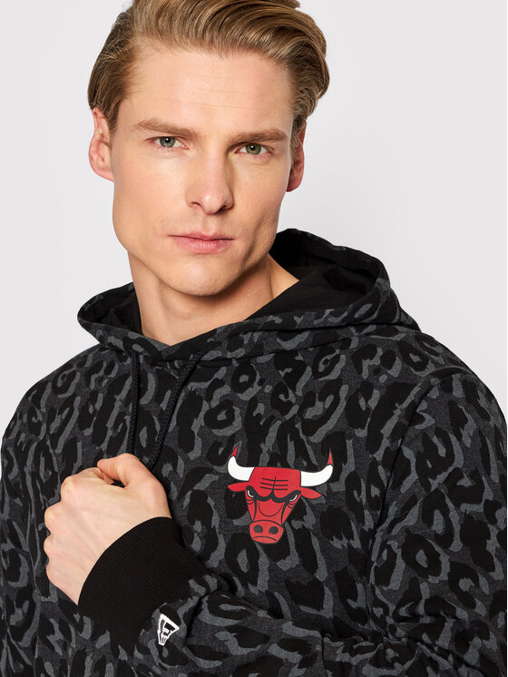 New Era New Era Džemperis Chicago Bulls Leopard Print 12893093 Pilka Regular Fit