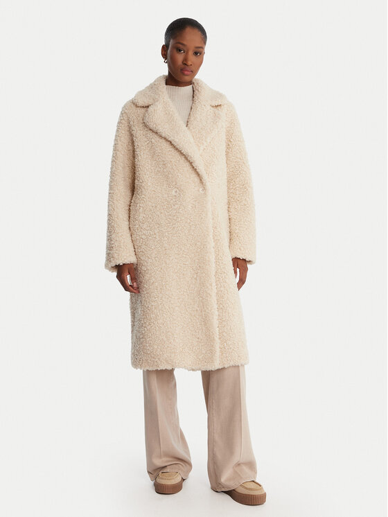 Bomboogie Bomboogie Fellmantel CW360STSFC5 Beige Regular Fit