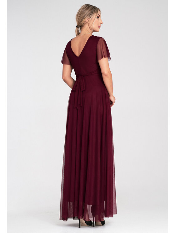 FIGL FIGL Večerné šaty M1103 Bordová Straight Fit