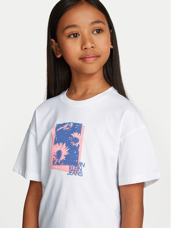 Calvin Klein Jeans Calvin Klein Jeans T-shirt Flower IG0IG02626 Bijela Regular Fit