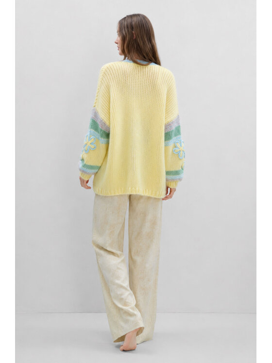 Fobya Fobya Kardigan F1990 Żółty Basic Fit
