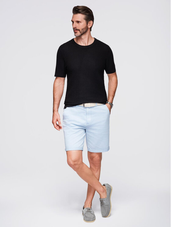 Ombre Ombre T-Shirt OM-TSCT-0253 Czarny Regular Fit