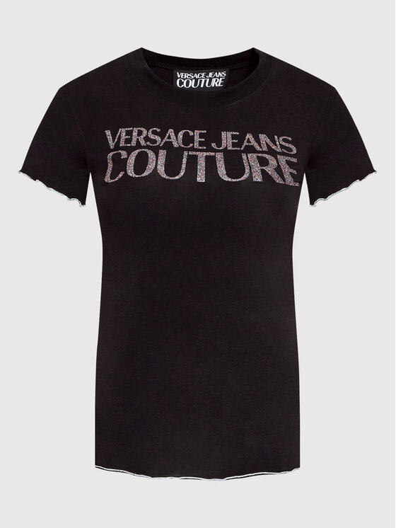 Versace Jeans Couture Versace Jeans Couture Tričko 73HAHT02 Čierna Regular Fit