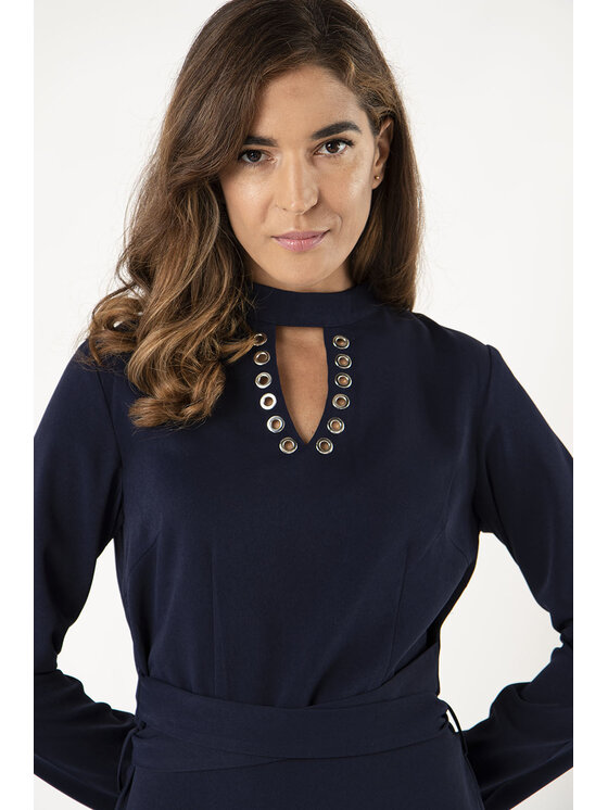 QUIOSQUE QUIOSQUE Večerné šaty MAYA DRESS Tmavomodrá Regular Fit