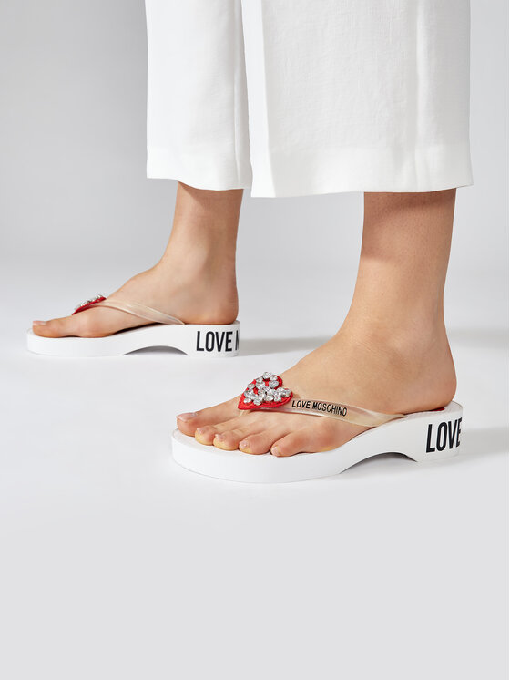 LOVE MOSCHINO Zehentrenner JA28204G0CJT210A Weiß | Modivo.de 