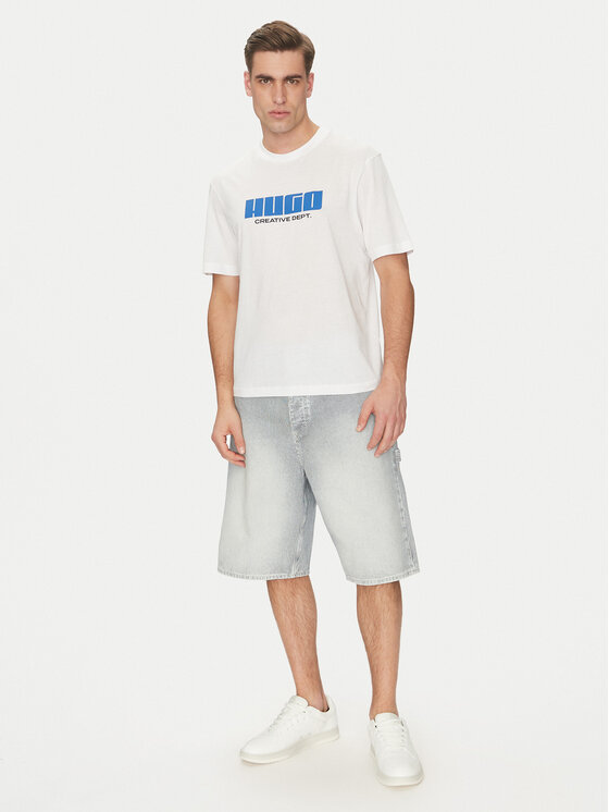 HUGO HUGO T-Shirt Newromi 50542934 Biały Regular Fit