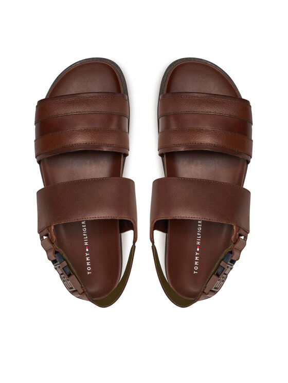 Tommy Hilfiger Tommy Hilfiger Sandały Elevated Th Buckle Lth Sandal FM0FM05007 Brązowy