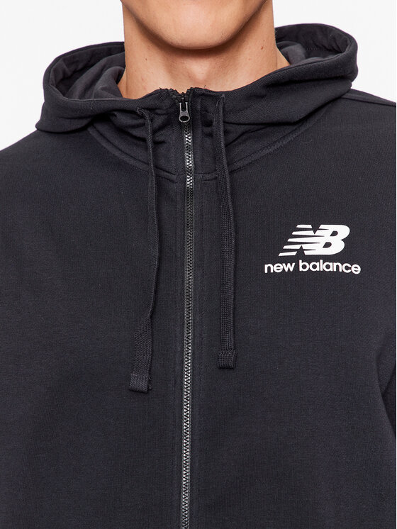New Balance New Balance Majica dugih rukava Essentials Stacked Logo French Terry Jacket MJ31536 Crna Regular Fit