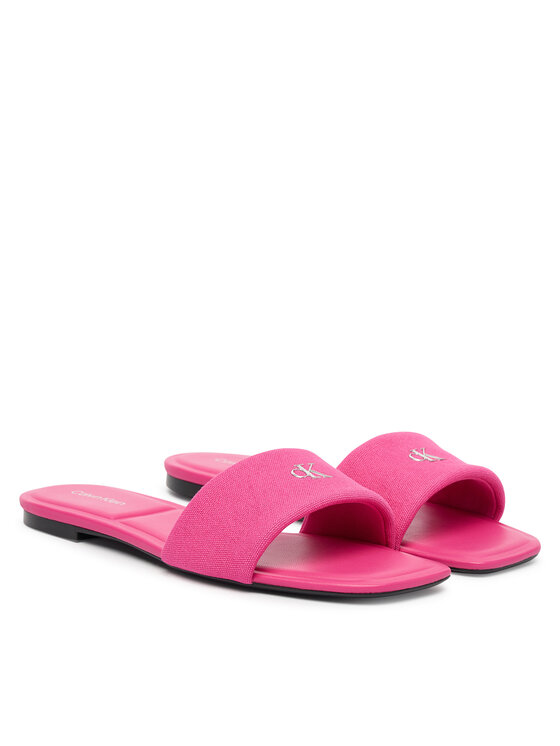 Calvin Klein Calvin Klein Παντόφλες Square Flat Sndl Canvas Hw HW0HW03129 Ροζ