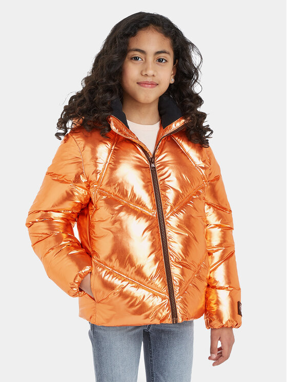 Calvin Klein Jeans Giubbotto invernale IG0IG02243 Arancione Regular Fit, taglia : 4Y