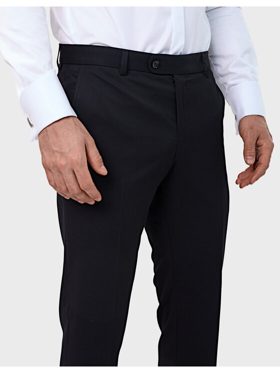 Evenemen Evenemen Spodnie garniturowe Patron Nero Czarny Slim Fit