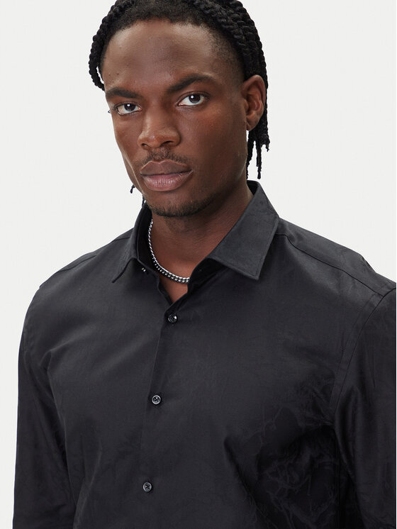 HUGO HUGO Hemd Kenno 50500965 Schwarz Slim Fit