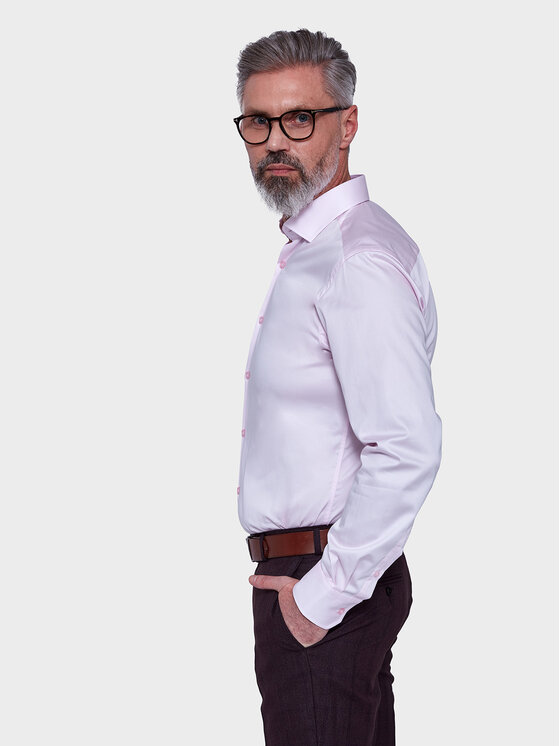 VILLARO VILLARO Koszula 009DLSLIM Różowy Slim Fit