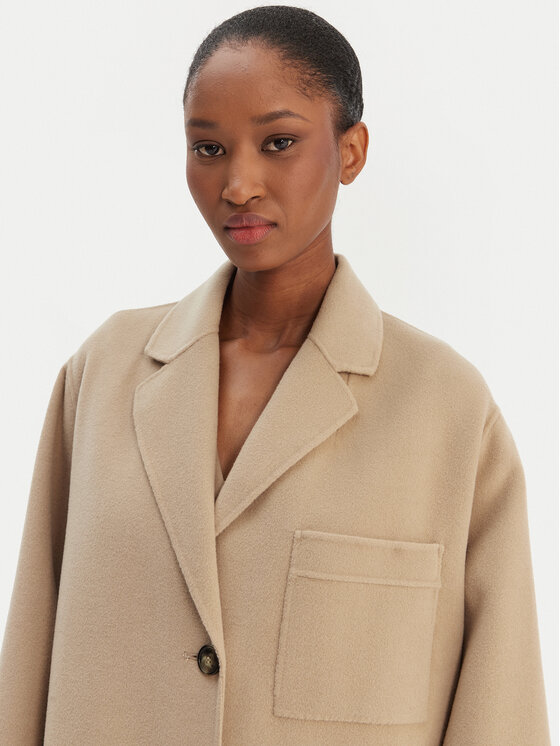 Weekend Max Mara Weekend Max Mara Płaszcz wełniany Galosce 2615011021 Beżowy Relaxed Fit