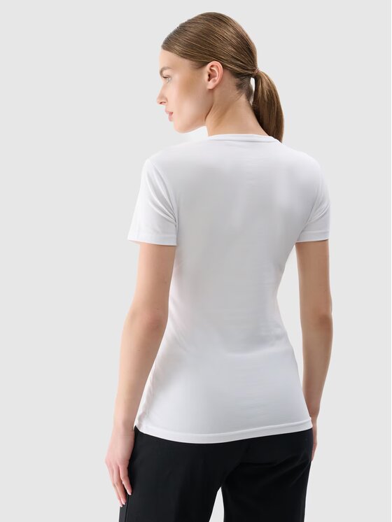 4F 4F T-shirt 4FWMM00TTSHF2255-10S Bianco Slim Fit