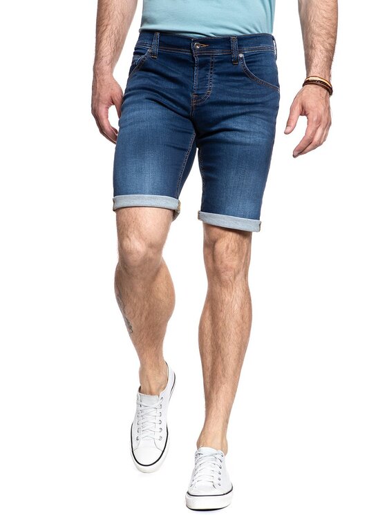 Mustang Mustang Szorty jeansowe CHICAGO SHORT Niebieski Slim Fit
