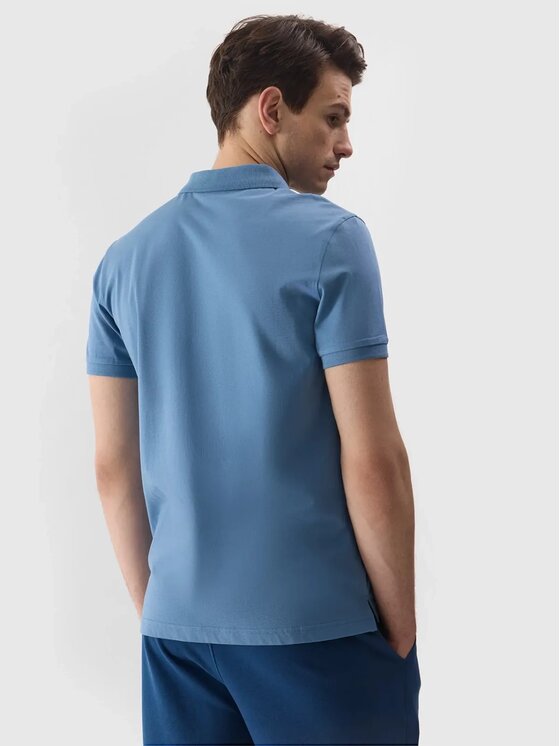 4F 4F Polo 4FWSS25TPTSM706-32S Niebieski Regular Fit