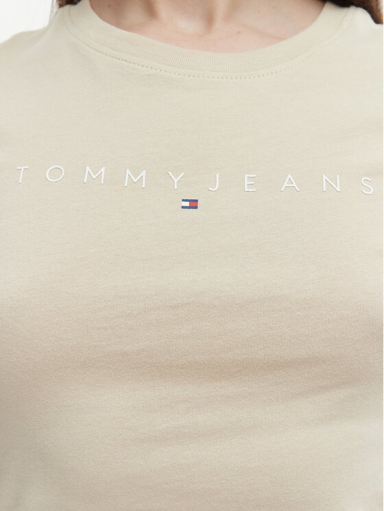 Tommy Jeans Tommy Jeans Tricou DW0DW18398 Bej deschis Slim Fit