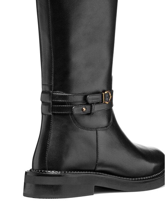 Geox Geox Kozačky ve vojenském stylu D Serilda D56WYA 00043 C9999 Černá