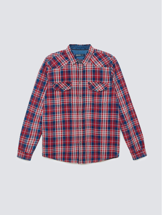 BIG STAR BIG STAR Koszula RETINEZI Czerwony Basic Fit