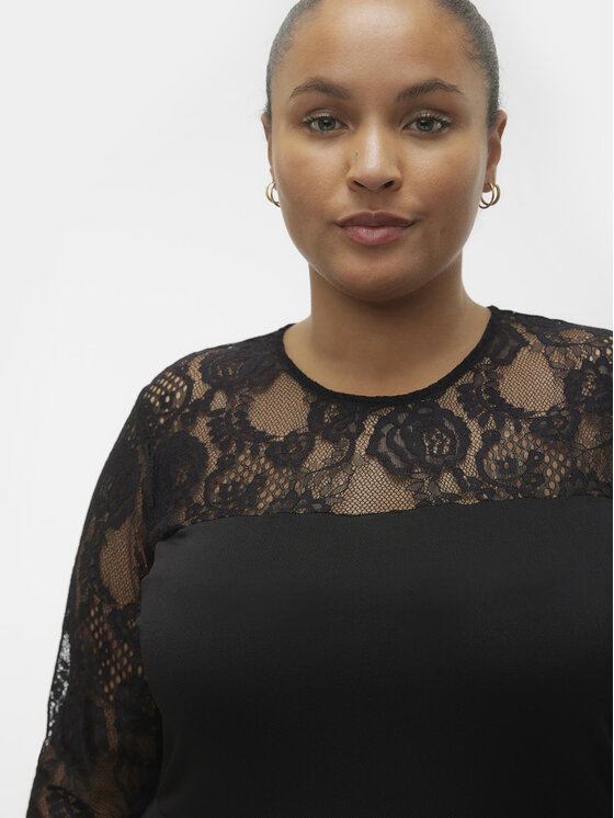 Vero Moda Curve Vero Moda Curve Koktejlové šaty 10305860 Čierna Regular Fit