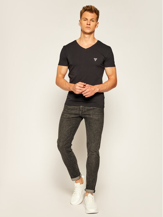 Guess Guess T-Shirt U97M01 JR003 Schwarz Slim Fit
