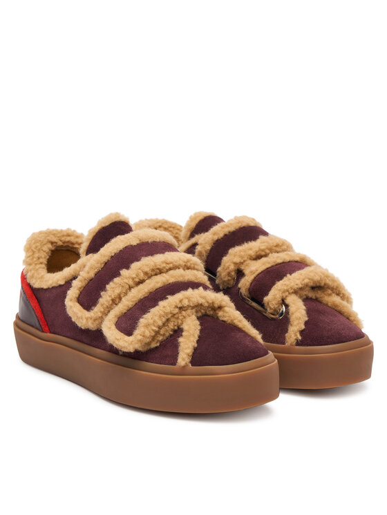 Inuikii Inuikii Сникърси Lila Shearling Low Velcro 1001.001.0561 Бордо