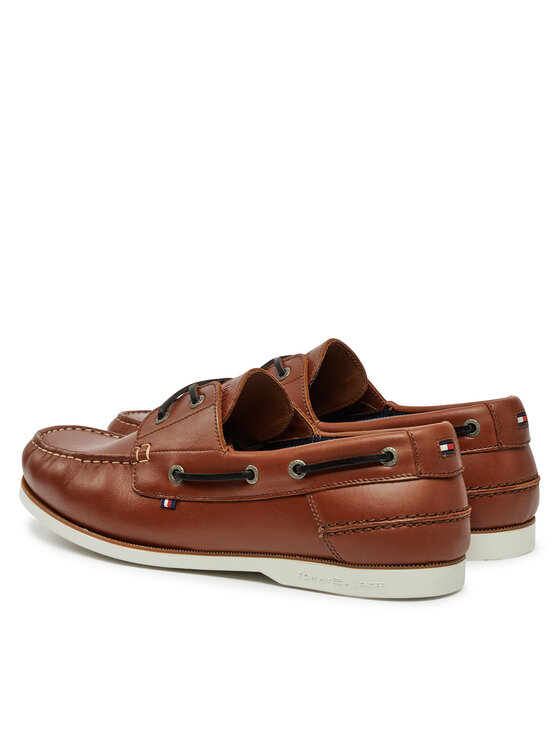 Tommy Hilfiger Tommy Hilfiger Félcipő Th Boat Shoe Core Lth FM0FM05569 Barna