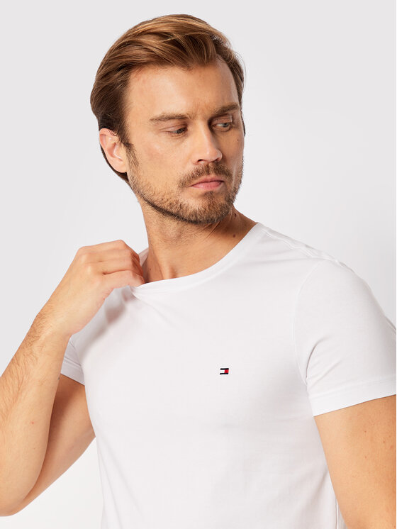 Tommy Hilfiger Tommy Hilfiger Tričko Core Stretch MW0MW27539 Biela Slim Fit