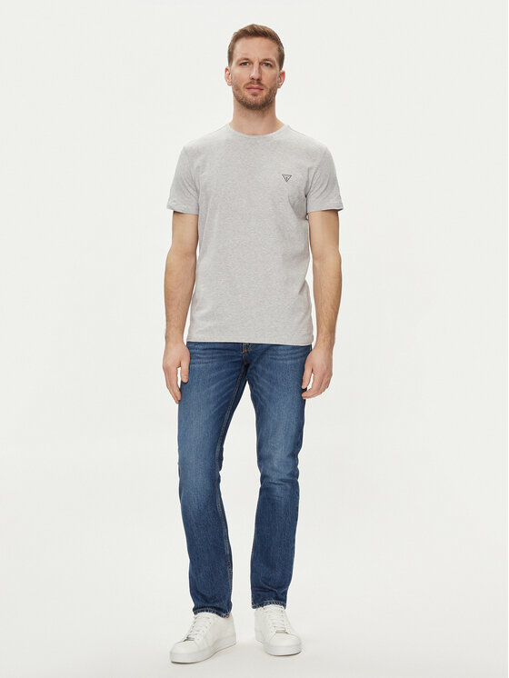 Guess Guess Tričko Caleb U97M00 KCD31 Sivá Slim Fit