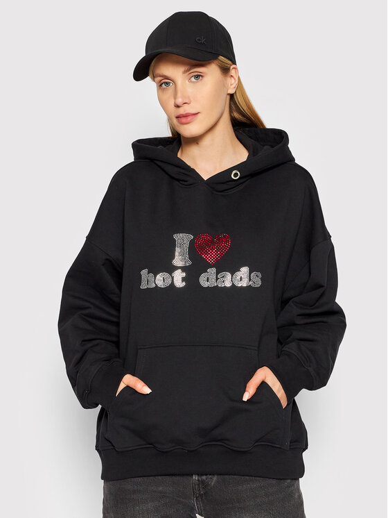 2005 2005 Mikina Unisex Hot Dads Čierna Relaxed Fit
