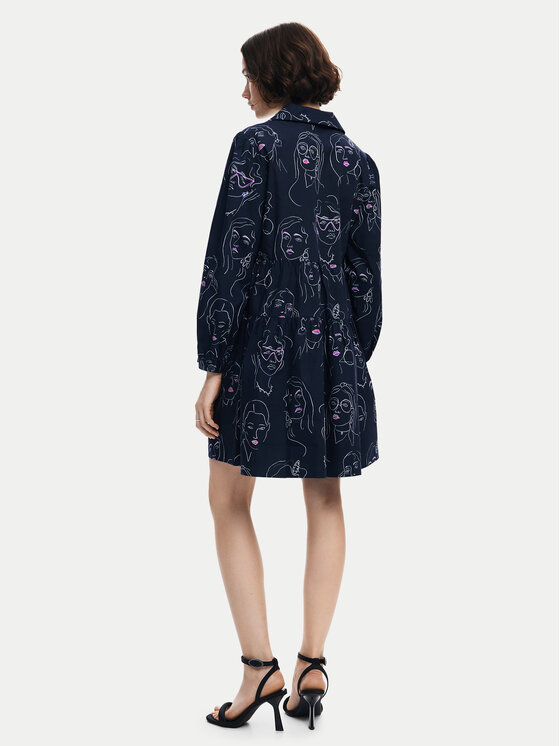 Desigual Desigual Kasdieninė suknelė Louisville 24WWVW66 Tamsiai mėlyna Loose Fit