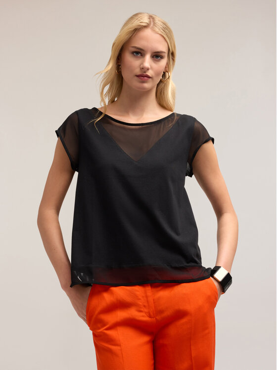 Motivi Motivi T-Shirt G318W003362N033 Czarny Regular Fit