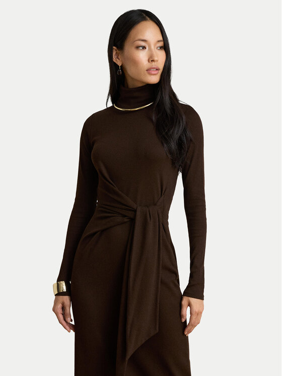 LAUREN RALPH LAUREN LAUREN RALPH LAUREN Trikotažinė suknelė 200980028501 Tamsiai ruda Slim Fit