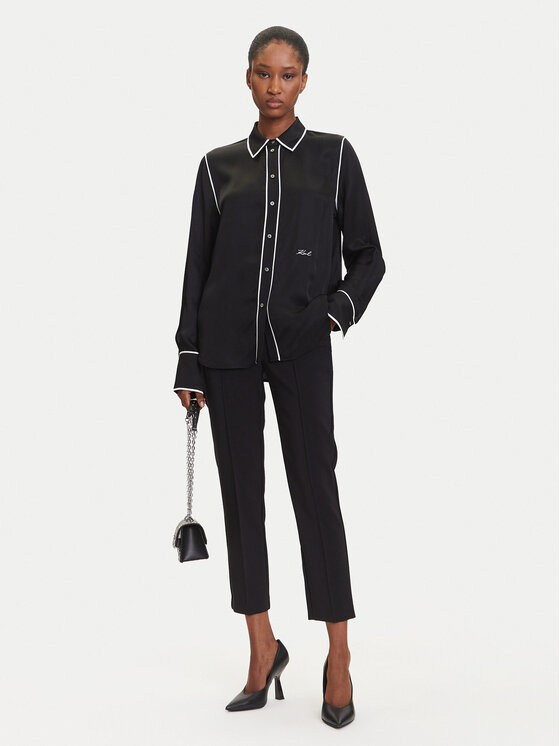 KARL LAGERFELD KARL LAGERFELD Koszula A3W11012 Czarny Regular Fit