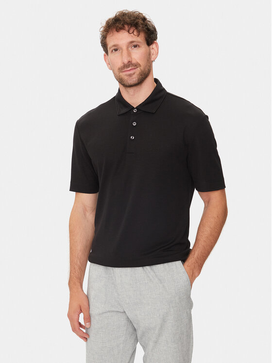 BOSS Boss Polo särk Press 55 50508830 Must Regular Fit