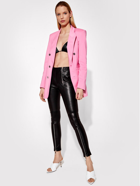 Pantaloni di pelle Victoria 1 Nero Slim Fit