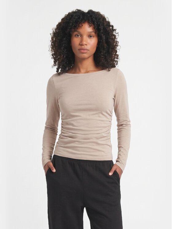 BASICLO BASICLO Longsleeve W-2352-30 Beżowy Slim Fit
