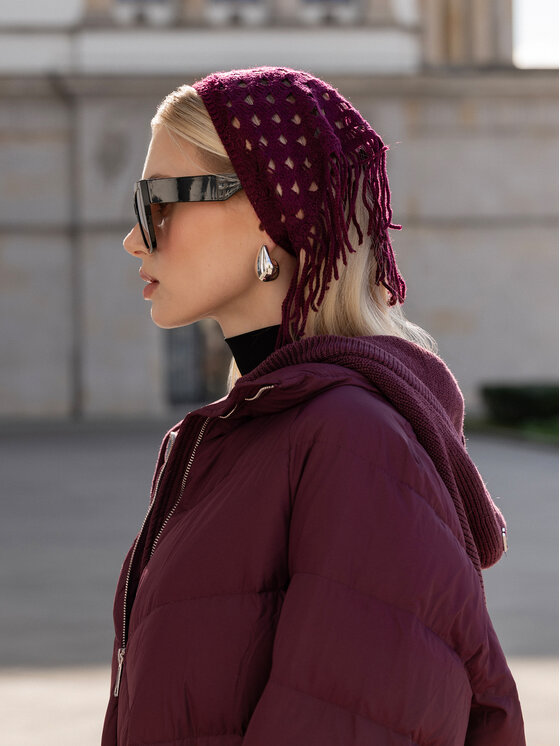 Miss LK Miss LK Chusta na głowę MISSLKCH Bordowy