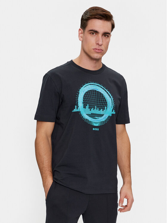 Boss Tricou Tee 8 50506372 Bleumarin Regular Fit