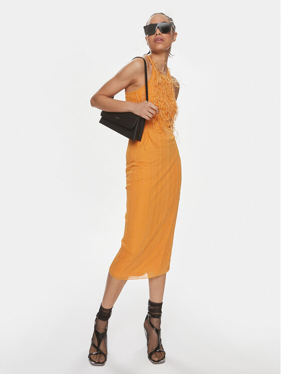 Patrizia Pepe Patrizia Pepe Sukienka koktajlowa 2A2735/K186-R824 Pomarańczowy Slim Fit