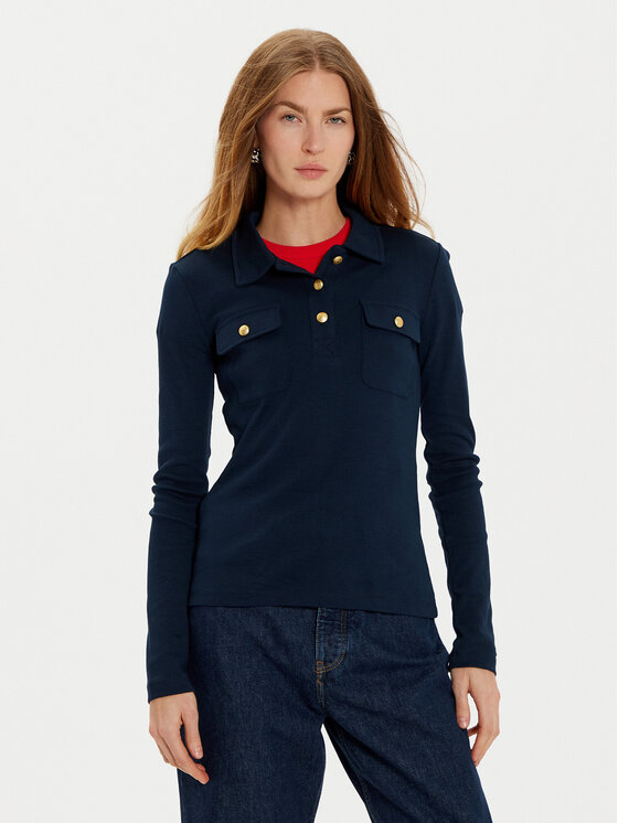 Tommy Hilfiger Tommy Hilfiger Polo särk WW0WW45308 Tumesinine Slim Fit