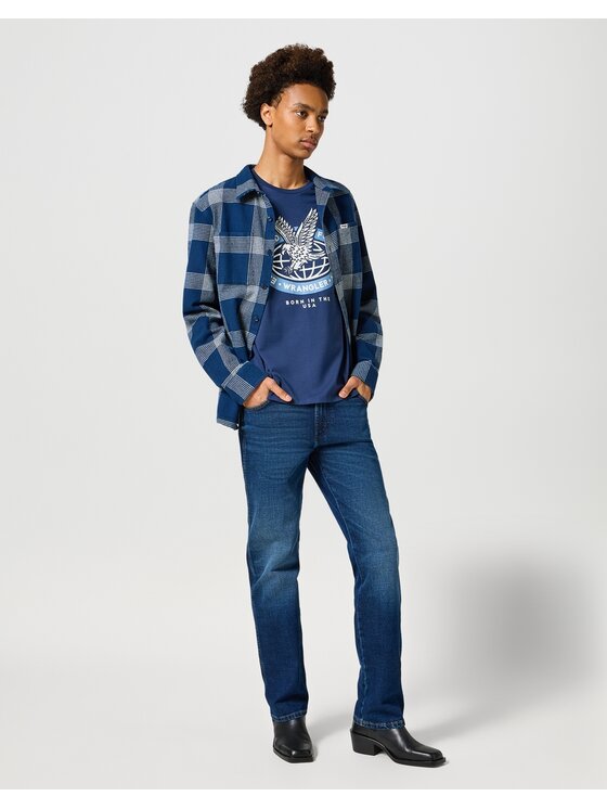 Wrangler Wrangler Jeansy Texas Black Hole Niebieski Regular Fit