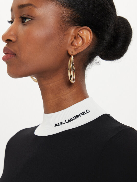 KARL LAGERFELD KARL LAGERFELD Pullover 245W2000 Schwarz Slim Fit