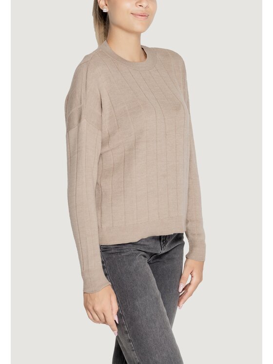 ONLY ONLY Maglione ONLTESS LS O-NECK KNT Beige Regular Fit