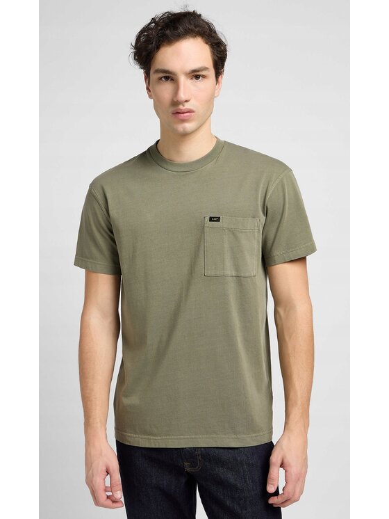 Lee Lee T-Shirt Relaxed Pocket Tee Zielony Relaxed Fit