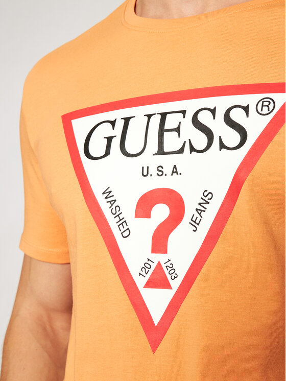 T-shirt Original Logo M1RI71 I3Z11 Arancione Slim