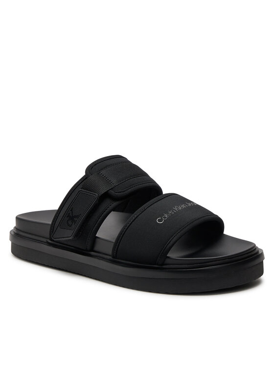 Calvin Klein Jeans Calvin Klein Jeans Παντόφλες Double Bar Sandal Wb In Br YM0YM00946 Μαύρο